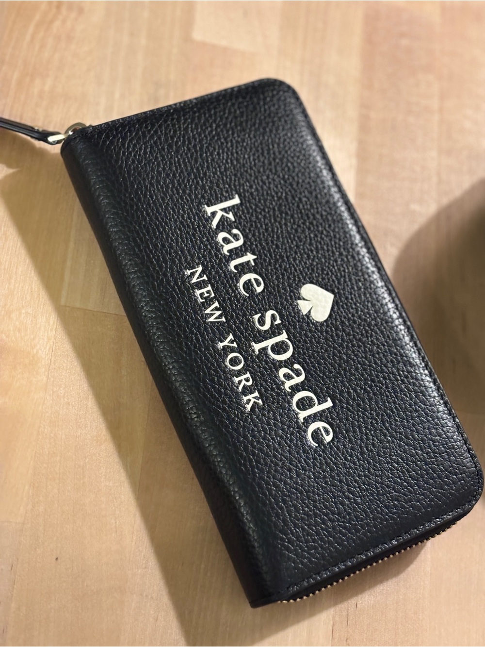 Kate Spade New York Black Leather Ella Large Continental Zip-Around Wallet
